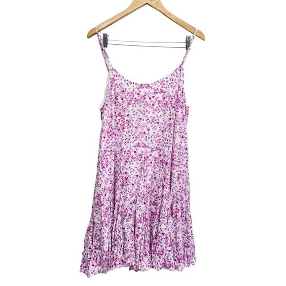 AQUA Mini Dress Size Medium Spaghetti Strap Floral Pink White NEW - Picture 1 of 9